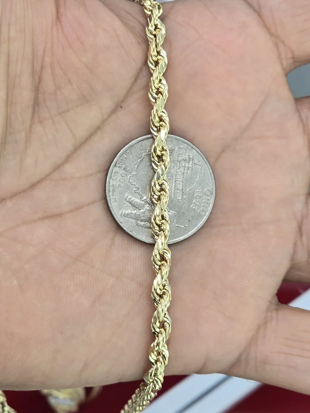 10k Real Gold Rope Chain 4mm 20 Inches